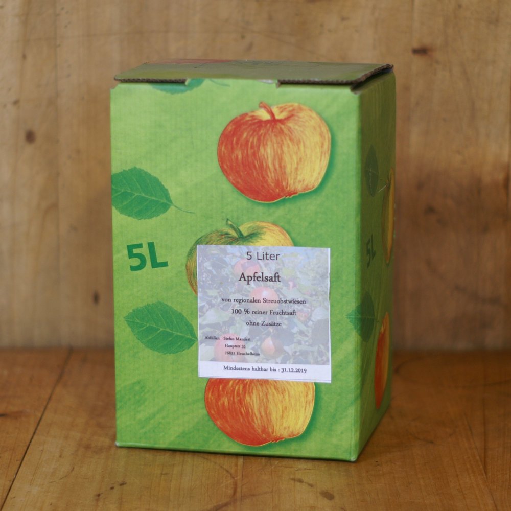 Apfelsaft naturtrüb 5l - online kaufen | Hofladen-Melder