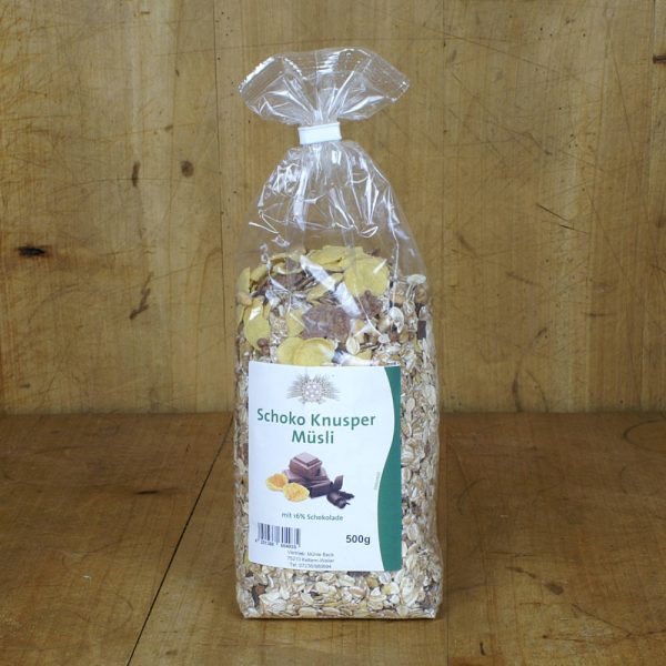 products schoko knusper muesli 500g 02 064 hofladen melder